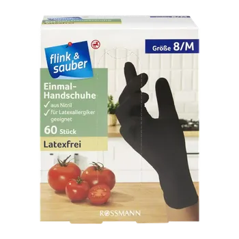 Pracovní rukavice flink & sauber Rukavice černé nitrolové 60 ks