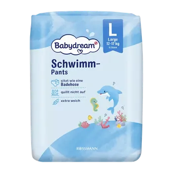 Plenkové kalhoty Babydream Plenkové kalhotky do vody 12–17 kg, vel. L 12 ks