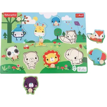 Hračka Vkládačka Trefl Dřevěná vkládačka Fisher Price Divoká zvířátka