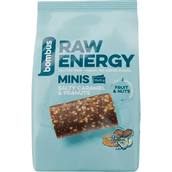 Bombus Tyčinky Raw Energy Minis slaný karamel & arašidy 150 g