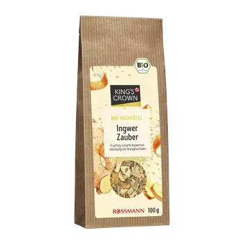 Čaj King's Crown BIO směs na přípravu čaje se zázvorem a pomerančovou kůrou 100 g