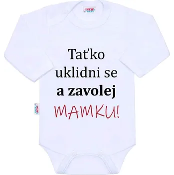 Kojenecký body NEW BABY Body s potiskem New Baby a zavolej Mamku! Vel. 56 (0-3m)