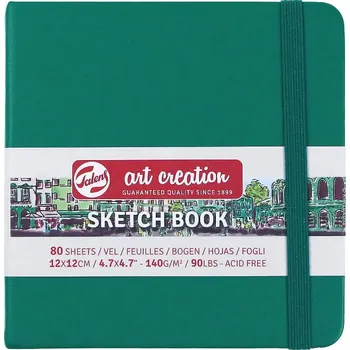 Zápisník Skicák Art Creation zelený, 140 g/m2, 80 stran - 12 x 12 cm