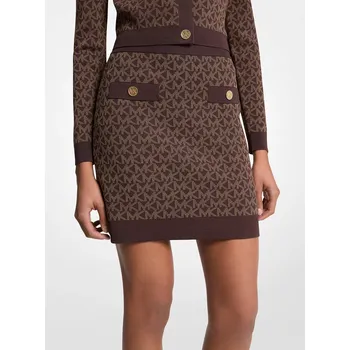 Dámské šaty Michael Kors dámská sukně Logo Jacquard hnědá XS