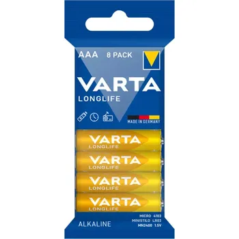 Článková baterie Varta Alkalické baterie Longlife AAA 8 ks