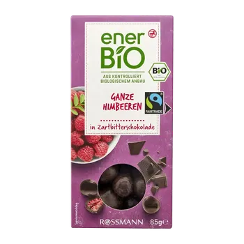 Sušená potravina enerBiO Maliny v čokoládě 85 g