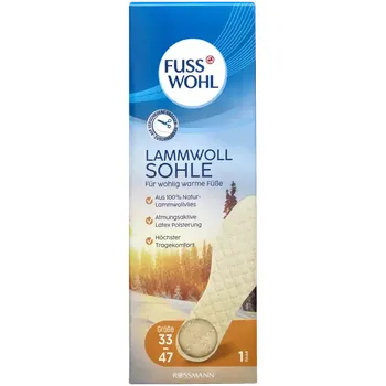 Vložka do bot Fusswohl Vložky do bot z jehněčí kůže vel. 33 - 47