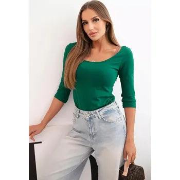 Dámská halenka Halenka kulatý výstřih zelená UNI