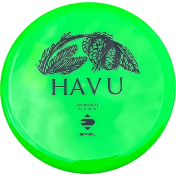Disc golf EXEL HAVU neon green (4 4 0 0), discgolf disk Hmotnost: 179 g