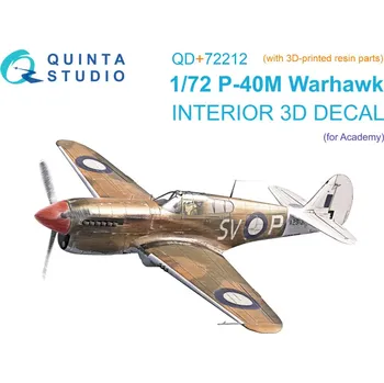 Plastikový model Quinta studio 1/72 P-40M Warhawk 3D-Print.&col.interior (ACAD)