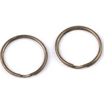 Pro Háčkování Kroužek na klíče Ø25 mm, staromosaz 10ks