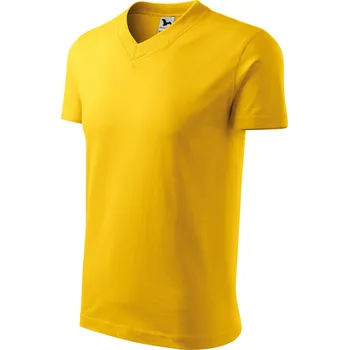 Pánské tričko MALFINI V-NECK 102 unisex tričko Barva: žlutá, Velikost: XL