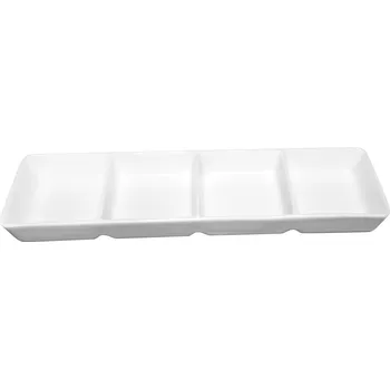 by inspire Porcelánová servírovací miska se 4 přihrádkami, bílá, 22,5 × 6 cm