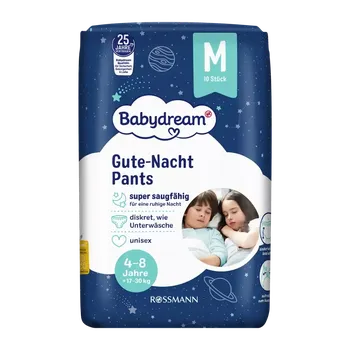 Plenkové kalhoty Babydream Noční plenkové kalhotky Premium, 17–30 kg, vel. M 10 ks