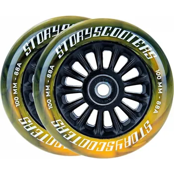 Kolečko ke koloběžce Kolečka na koloběžku Story Star Stunt 2ks, 100 mm, černo-žluté