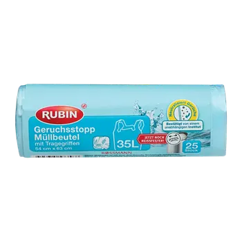 Pytle na odpadky RUBIN Odpadkové pytle s uchy 35 l 25 ks