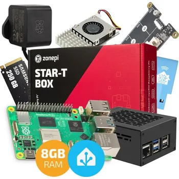 Stolní počítač Raspberry Pi 5 (8GB RAM), SSD 250 GB, Home Control Kit, instalace Home Assistant + sestavení