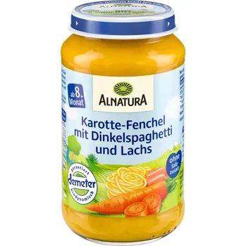 Alnatura BIO Příkrm s mrkví, fenyklem, lososem a těstovinami 220 g