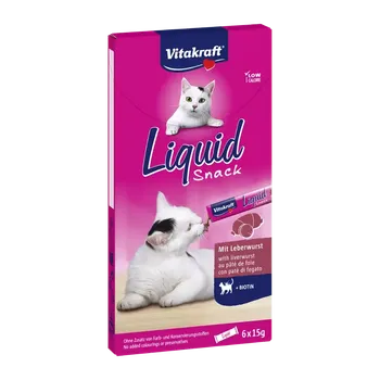 Pamlsek pro kočku Vitakraft Pochoutka Liquid Snack játrovka+ biotin 90 g
