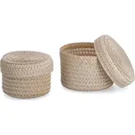 ZELLER Sada košíčků s víkem béžová 16x10cm a 17x12cm