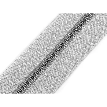 Zip Zip kostěný No 5 metalický metráž stříbrná 1 m