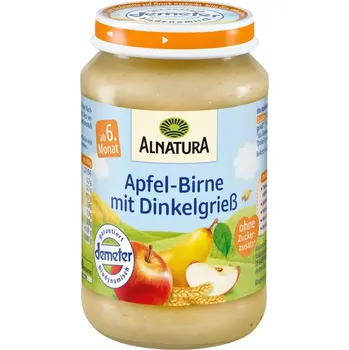 Alnatura BIO Ovocný příkrm jablko, hruška a špaldová krupice 190 g