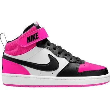Dětská móda Dívčí vycházková obuv NIKE-Court Borough Mid 2 Jr white/black/fierce pink Bílá 38,5