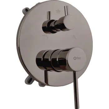 Vodovodní baterie SEINA - Vanová/Sprchová baterie podomítková 3-cestná s tělesem a s boxem, Metal grey - kartáčovaná SE987BOXMGK, RAV Slezák