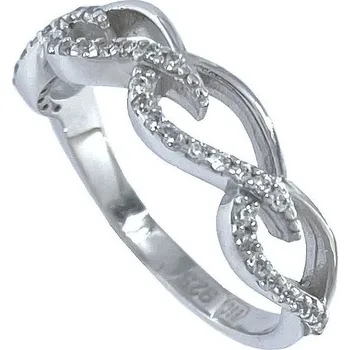 Prsten Stříbrný prsten zirkonové vlny velikost prstenu 54