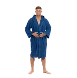 Pánský bavlněný župan s kapucí, Námořnická modř XL