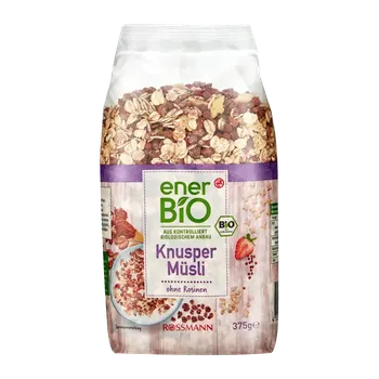 enerBiO Křupavé müsli s jahodami a čoko křupinkami 375 g