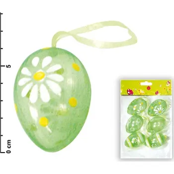 Velikonoční dekorace MFP vajíčka plast 6cm/6ks zelená S34032G 2221087