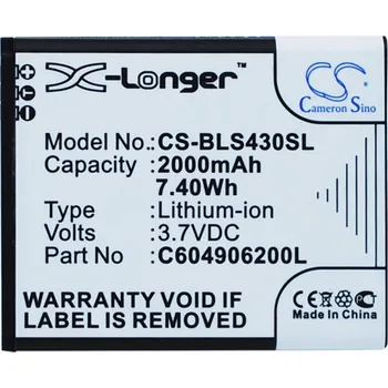Baterie pro mobilní telefon Baterie Cameron Sino CS-BLS430SL, Li-Ion, 2000