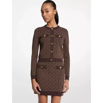 Michael Kors dámský kabátek Logo Jacquard hnědý M