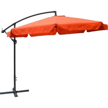 Slunečník Kulatý slunečník 3 m s boční konstrukcí se stojanem, nastavitelný sklon, červený