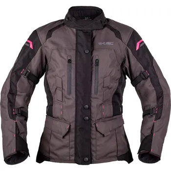 Moto bunda W-TEC Dámská moto bunda Barbata černo-šedo-růžová - XS