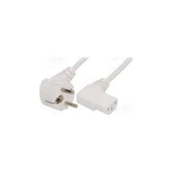 Napájecí kabel Kabel CEE 7/7 (E/F) úhlová vidlice,IEC C13 zásuvka 90° PVC