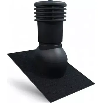 VENTEO UNI - Větrací střešní komínek s uni základnou pro plech. krytiny, černá