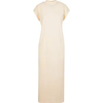 Dámské šaty Build Your Brand Ležérní prodloužené šaty se stojáčkem - Světle písková | 3XL