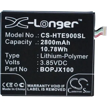 Baterie pro mobilní telefon Baterie Cameron Sino CS-HTE900SL, Li-Polymer, 2800