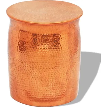 Toaletní stolek zahrada-XL Tepaná hliníková stolička / odkládací stolek barva mědi/mosazi 242325
