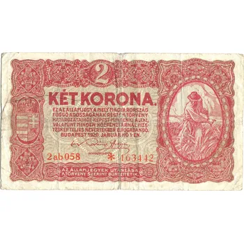 MAĎARSKO. 2 korona, 1. 1.1920. Série 2 ab 058..