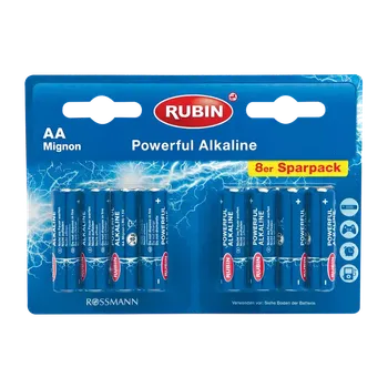 Článková baterie RUBIN Baterie AA/LR6 1,5V 8 ks