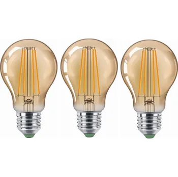 Žárovka SADA 3x LED Žárovka CLASIC AMBER A60 E27/9W/230V 2200K - Brilagi