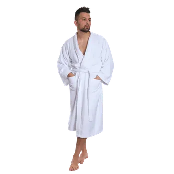 Pánský župan Pánský bavlněný župan Kimono, Bílá M
