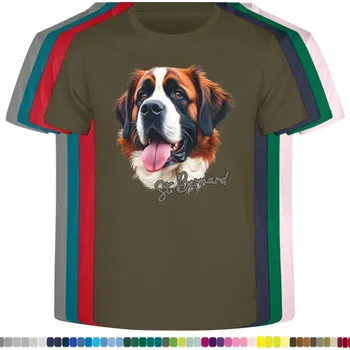 Dívčí tričko detske-levne-bavlnene-tricko-potisk-bernardyn Barva: Khaki, Dětská bavlněná trička JHK: S