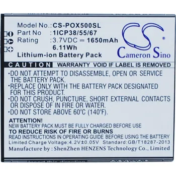 Baterie pro mobilní telefon Baterie Cameron Sino CS-POX500SL, Li-Ion, 1650