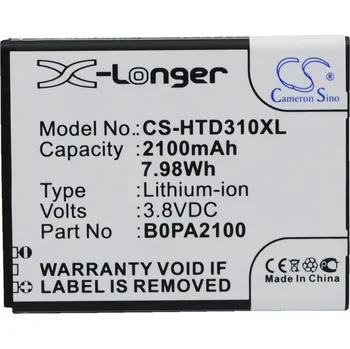 Baterie pro mobilní telefon Baterie Cameron Sino CS-HTD310XL, Li-Ion, 2100