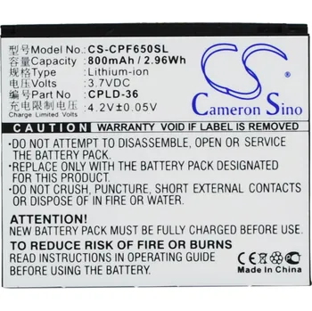 Baterie pro mobilní telefon Baterie Cameron Sino CS-CPF650SL, Li-Ion, 800