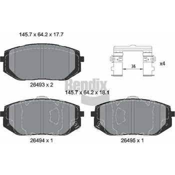 Brzdová destička Sada brzdových destiček, kotoučová brzda BENDIX Braking BPD2378